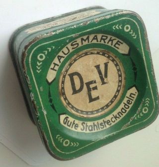 1930s Germany Dev Housemarke Stahlstecknadeln Tin Box Rare / Gramophone Needles?