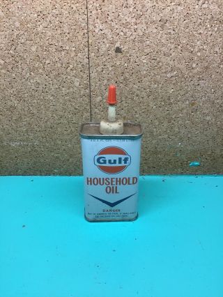 Vintage Advertising Gulf Oil Oiler Tin Collectible 366 - Z