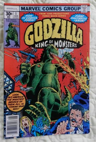 Marvel Comics Godzilla King Of Monsters 1 Aug 1977 - Hit Movie