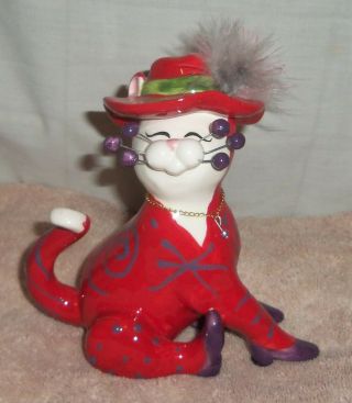 Whimsiclay By Amy Lacombe " Teresa " 2004 Cat Figurine