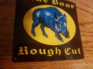 Vintage Blue Boar Tobacco tin Sign Hog Pig Farm Smoke Chew General Store Old 3