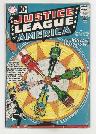 Vintage Comic Book 1961 Justice League Of America 6 Green Lantern Flash Aquaman