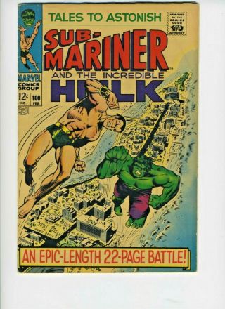 Marvel Comics Tales To Astonish 100 22 Page Battle The Incredible Hulk
