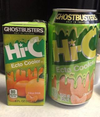 Hi - C Ecto Cooler Can And Juice Box Ghostbusters Slimer