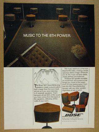 1981 Bose 901 Speaker System Color Photo Vintage Print Ad