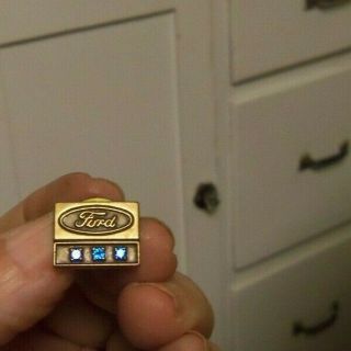 Vintage Ford Motor Company Employee Service Award Pin W/ 3 Blue Stones