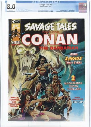Curtis Savage Tales 4 Comic Cgc 8.  0 Conan Pin Up & Neal Adams Cover Art Gil Kane