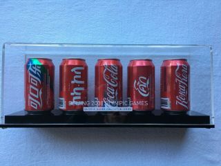 2008 Beijing Olympics Games Coke Collector Series Coca - Cola (5) Can Display