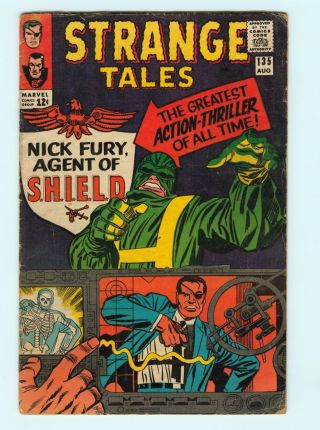 Strange Tales 135 4.  5 Vg,  Silver Age Marvel Comic Book 1st Nick Fury Shield