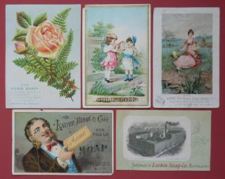 Soap Larking Factory Buffalo Tulip & Acme Victorian Trade Advertising Cards