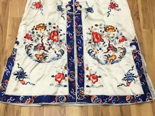 Antique Chinese Silk Embroidered ROBE Birds Flowers 3