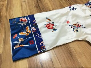 Antique Chinese Silk Embroidered ROBE Birds Flowers 5