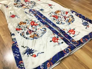 Antique Chinese Silk Embroidered ROBE Birds Flowers 6