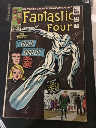 Fantastic Four 50 Huge Silver Age Key 1st Silver Surfer Cover Vg Galactus Wow
