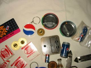 VINTAGE PEPSI - COLA ADVERTISING PINS BOTTLE OPENERS SIGN KEYCHAINS 2