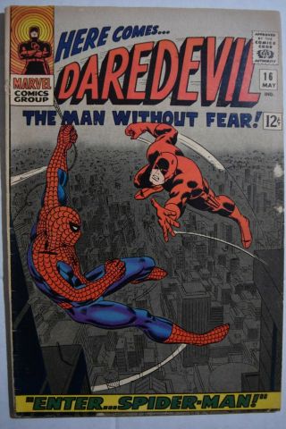 Daredevil 16,  1st John Romita Sr Art On Spider - Man,  Vg