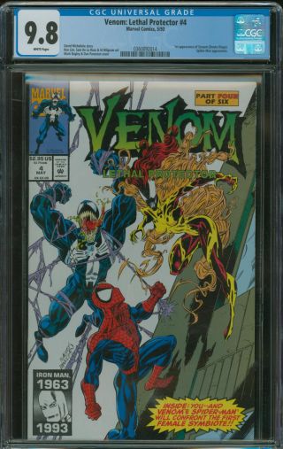 Venom Lethal Protector 4 Cgc 9.  8 1st Appearance Of Scream,  Riot Cameo Last Page