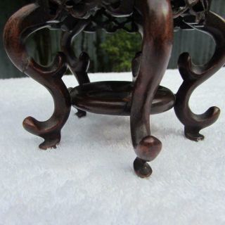 Antique / Vintage Chinese Carved Hardwood Stand for Bowl / Vase 3