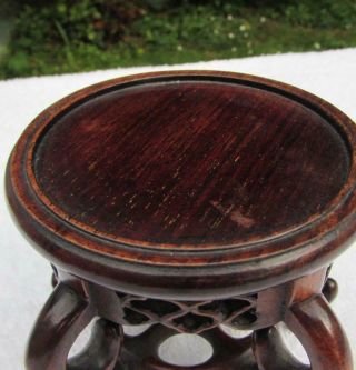 Antique / Vintage Chinese Carved Hardwood Stand for Bowl / Vase 5