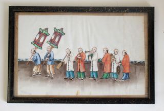 Fine antique Chinese 19th century Canton pith painting 2