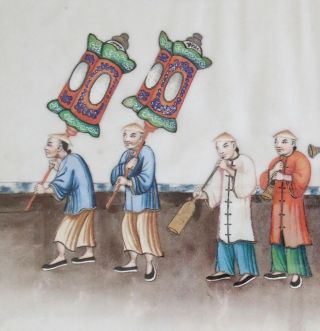Fine antique Chinese 19th century Canton pith painting 4
