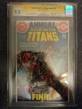 Tales Of The Teen Titans Annual 3 (dc 1984) Cgc Ss 9.  8 George Perez Dethstroke