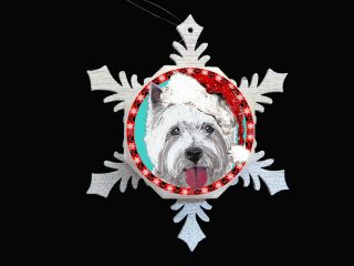 Santa West Highland Terrier Westie Christmas Ornament - Pre - Season