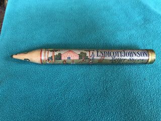 Vintage Endicott - Johnson Shoes Pencil Shaped Pencil Holder Ad Premium For Kids