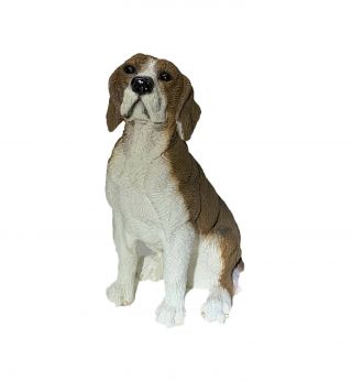 Beagle Dog Figurine Statue Hand Painted Resin Living Stone