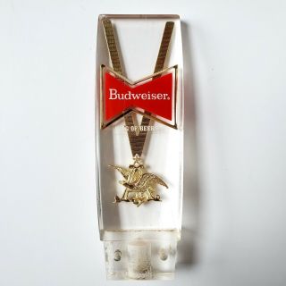 Vintage Budweiser Beer Pull Tap Handle Knob Translucent Clear