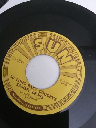 Sammy Lewis I Feel So Worried So Long Baby Goodbye Rare Sun Records 45 218