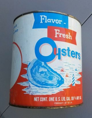 Vintage Flavor - Fresh Oysters 1 Gal Can Bellevue Sfd Co