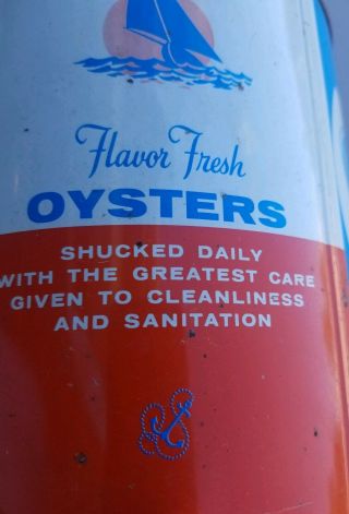 Vintage FLAVOR - FRESH Oysters 1 gal Can Bellevue SFD Co 3