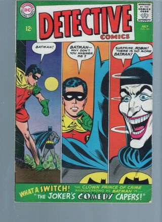 Detective Comics Batman / 341 Vg - 3.  5 Joker Story Silver Age Dc Comics J