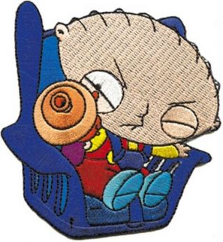 The Family Guy Stewie Figure With A Raygun Embroidered Patch