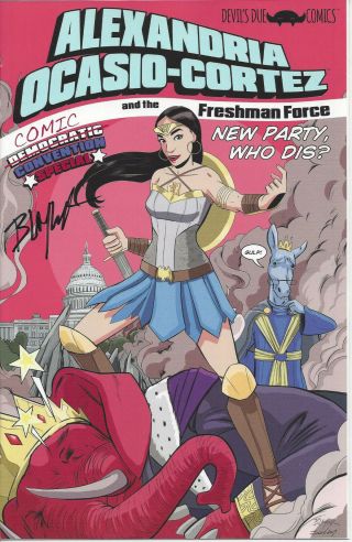 Alexandria Ocasio - Cortez Freshman Force Wonder Woman Convention Comic Signed Nm