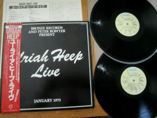 Uriah Heep - Live - Top Japan 12 " 33 Double Vinyl Lp,  Obi - Bronze Vip - 5116 7