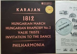 Tchaikovsky 1812 Etc Lp Von Karajan Uk 1st Stereo Blue/silver Sax 2302