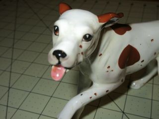 Vintage Lefton Pointer Hunting Dog Figure,  Figurine Japan 9446,  White,  Red Spots 2