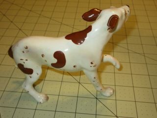 Vintage Lefton Pointer Hunting Dog Figure,  Figurine Japan 9446,  White,  Red Spots 3