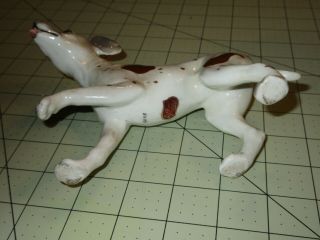 Vintage Lefton Pointer Hunting Dog Figure,  Figurine Japan 9446,  White,  Red Spots 4