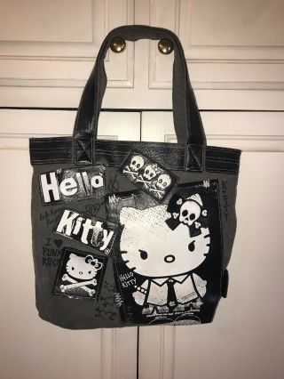 Unique Hello Kitty Purse Handbag Punk Rock With Skulls Rare