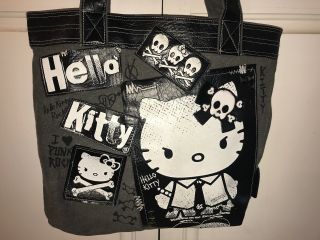 Unique hello kitty purse handbag Punk Rock With Skulls Rare 2