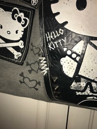 Unique hello kitty purse handbag Punk Rock With Skulls Rare 5