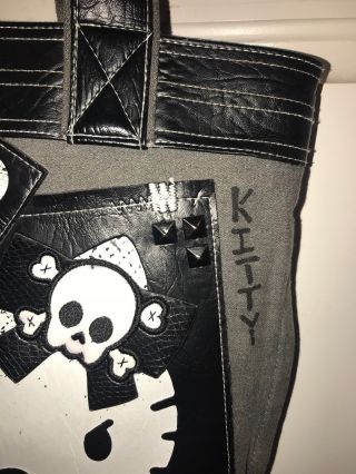 Unique hello kitty purse handbag Punk Rock With Skulls Rare 6