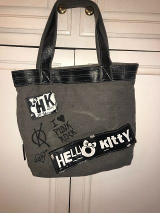 Unique hello kitty purse handbag Punk Rock With Skulls Rare 7