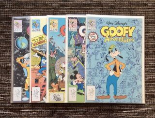 Rare 1990 5 - Issue Set Goofy Adventures: Walt Disney Comics,  1,  2,  3,  4,  5