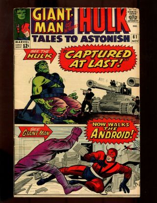 Tales To Astonish 61 Fn - Kirby Ditko Giant - Man Wasp Hulk 1st Glen (n) Talbot