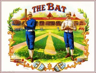 1900 The Bat Baseball Players Vintage Cigar Tobacco Box Crate Label Art Print