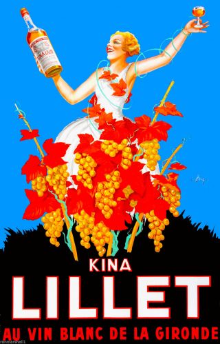 Kina Lillet Au Vin Blanc De La Gironde French Wine France Advertisement Poster